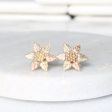 Load image into Gallery viewer, [vintage] poinsettia studs (14k)
