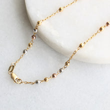 Load image into Gallery viewer, menkDUKE - 10k tricolor gold rosary necklace
