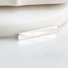 Load image into Gallery viewer, 10k white bar necklace

