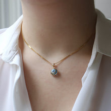 Load image into Gallery viewer, 10k gold evil eye charm with necklace
