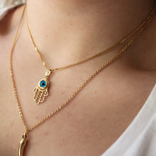 Load image into Gallery viewer, 10k yellow gold hamsa with chain
