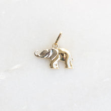 Load image into Gallery viewer, menkDUKE | small 10k yellow and white gold elephant
