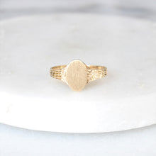 Load image into Gallery viewer, 10k yellow gold diamond cut signet ring - menkDUKE
