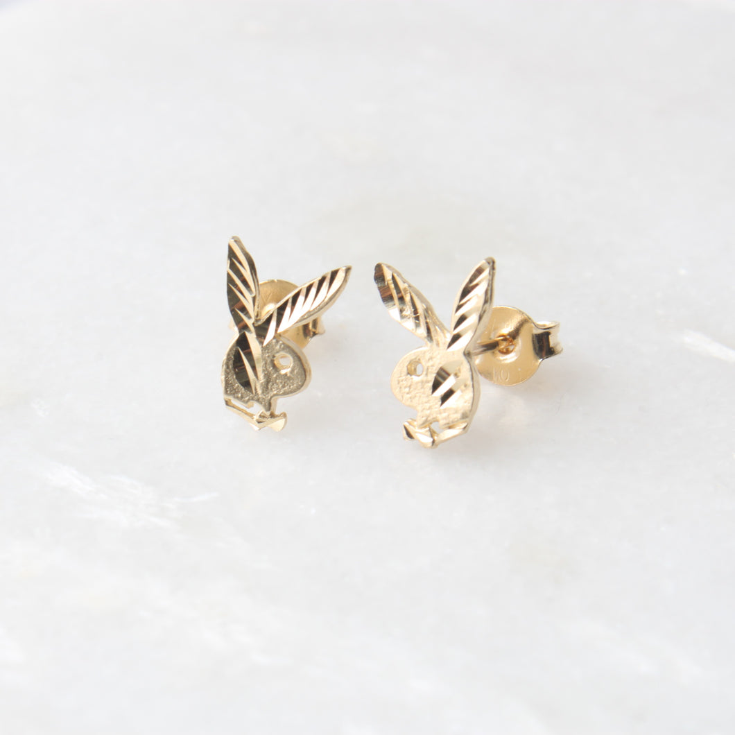 menkDUKE | 10k gold playboy bunny earring studs
