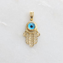 Load image into Gallery viewer, 10k yellow gold hand of fatima pendant
