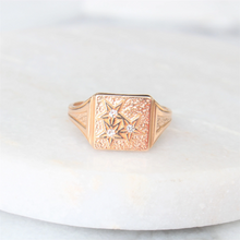 Load image into Gallery viewer, [vintage] diamond star signet ring (14k)
