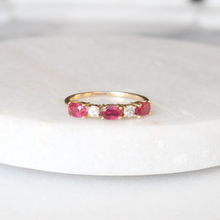 Load image into Gallery viewer, holly ruby &amp; white sapphire band (10k)
