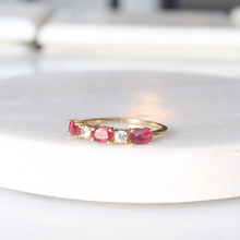 Load image into Gallery viewer, holly ruby &amp; white sapphire band (10k)
