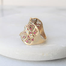 Load image into Gallery viewer, ruby filigree statement ring
